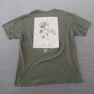 LIRA MFG CO Rose Graphic Tee Shirt Mens XL Gray Crew Neck Short Sleeve Casual